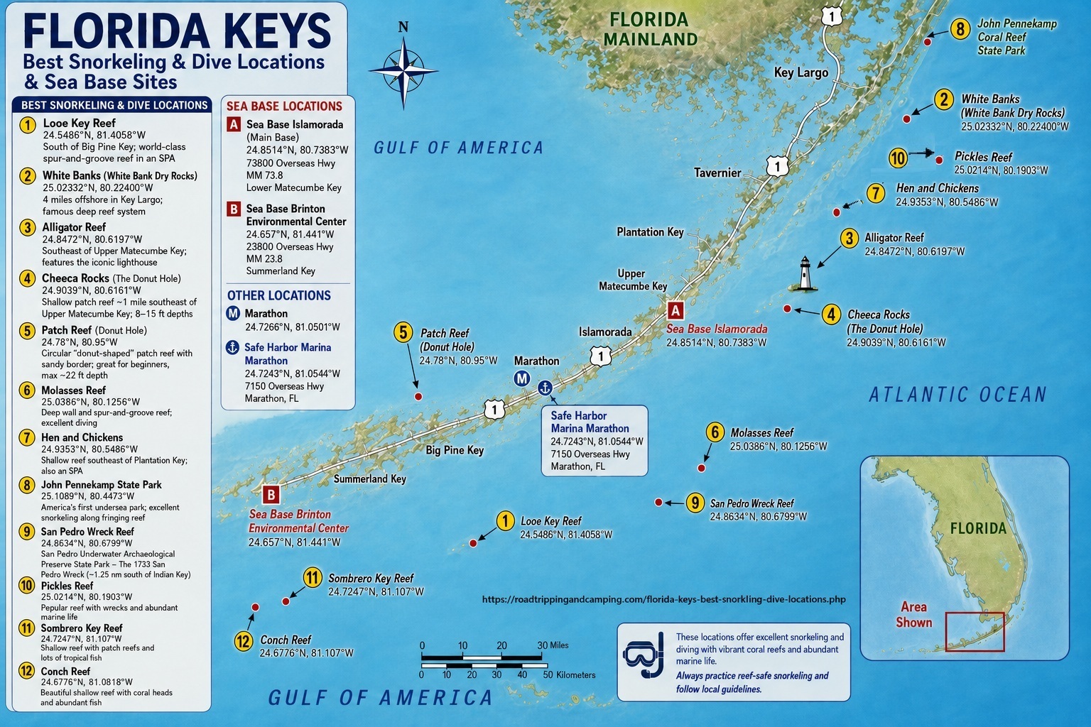 Best Florida Keys Snorkeling and SCUBA Dive Locations