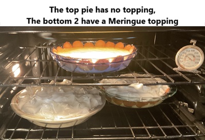 key lime pies in oven