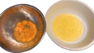 Step 2- Separate the egg yolks from the whites.