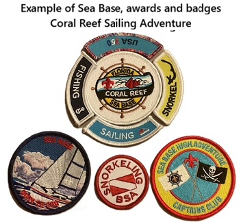 Example of Sea Base awards and badges