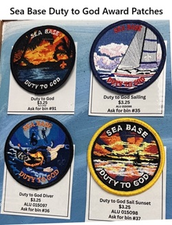 BSA Sea Base Duty to God award patches